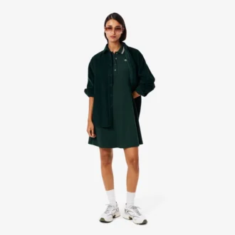 Robe patineuse à col polo stretch pour femme