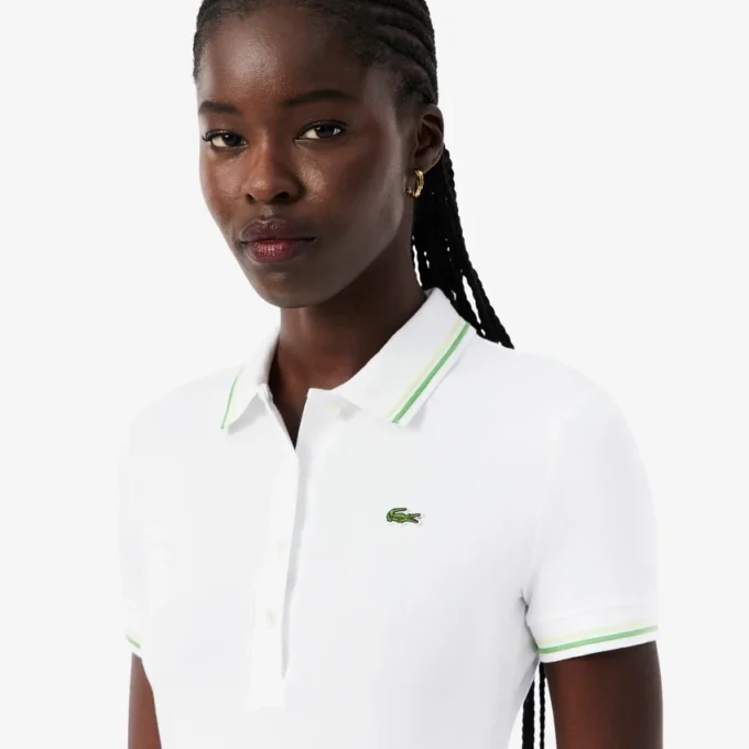 Robe patineuse à col polo stretch pour femme Robe patineuse à col polo stretch pour femme
