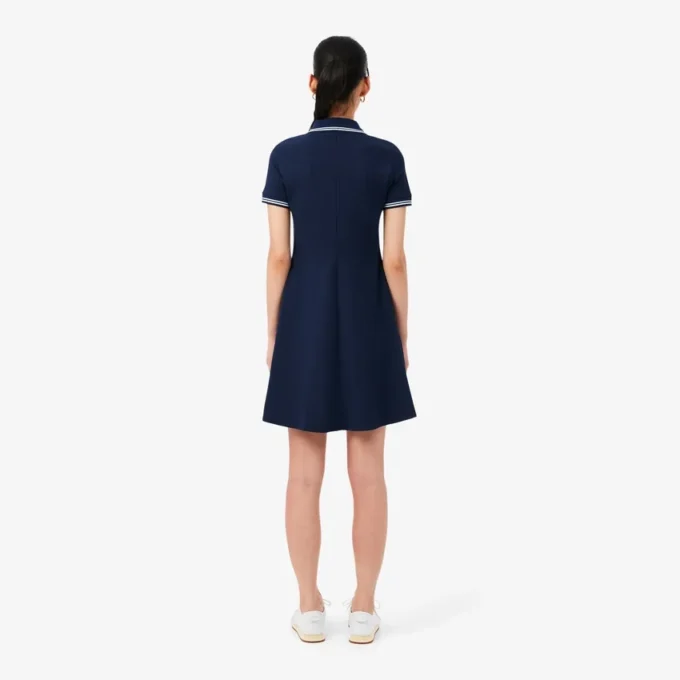 Robe patineuse à col polo stretch pour femme Robe patineuse à col polo stretch pour femme