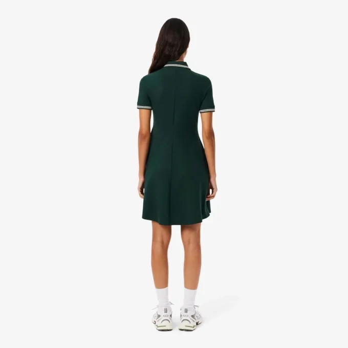 Robe patineuse à col polo stretch pour femme Robe patineuse à col polo stretch pour femme