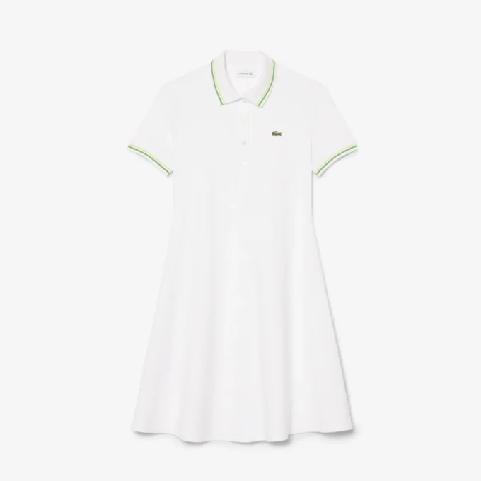 Robe patineuse à col polo stretch pour femme Robe patineuse à col polo stretch pour femme