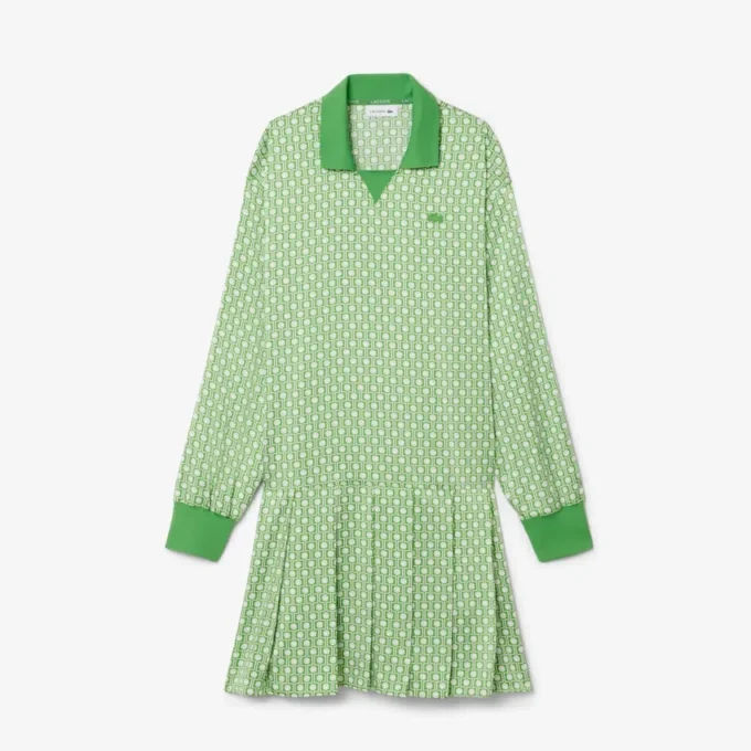 Robe polo en satin plissé Robe polo en satin plissé