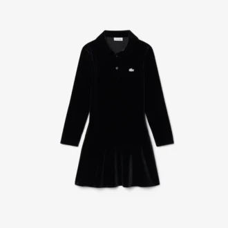 Robe polo en velours stretch brillant pour fille Robe polo en velours stretch brillant pour fille