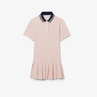 Robe polo à jupe plissée en piqué