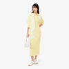 Robe polo longue en coton côtelé pour femme Robe polo longue en coton côtelé pour femme