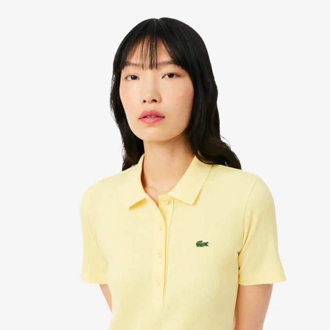 Robe polo longue en coton côtelé pour femme Robe polo longue en coton côtelé pour femme
