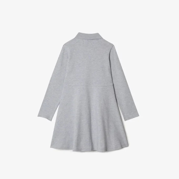 Robe polo à manches longues en piqué stretch pour enfant Robe polo à manches longues en piqué stretch pour enfant