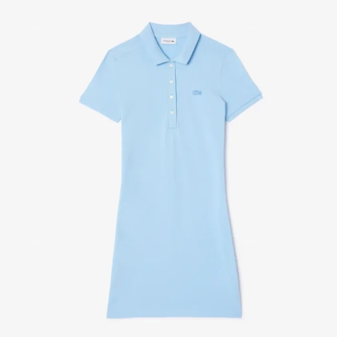 Robe polo mini en piqué stretch slim fit pour femme Robe polo mini en piqué stretch slim fit pour femme