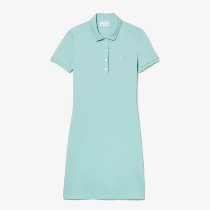 Robe polo mini en piqué stretch slim fit pour femme Robe polo mini en piqué stretch slim fit pour femme