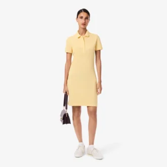 Robe polo mini en piqué stretch slim fit pour femme