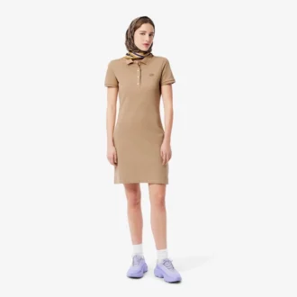 Robe polo mini en piqué stretch slim fit pour femme