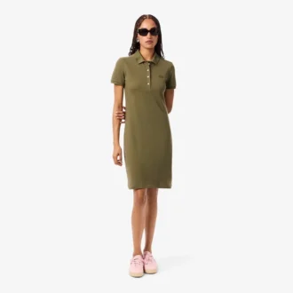 Robe polo mini en piqué stretch slim fit pour femme
