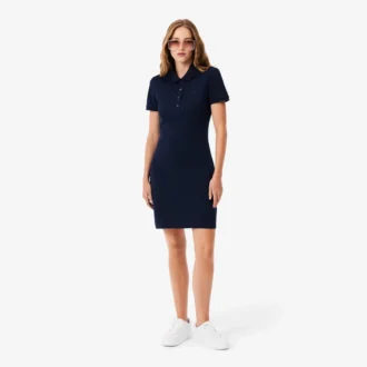 Robe polo mini en piqué stretch slim fit pour femme