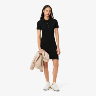 Robe polo mini en piqué stretch slim fit pour femme