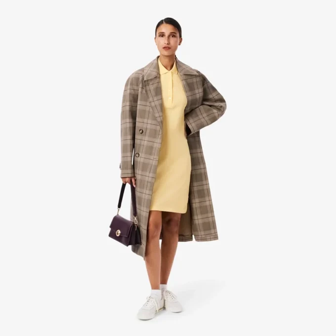 Robe polo mini en piqué stretch slim fit pour femme Robe polo mini en piqué stretch slim fit pour femme