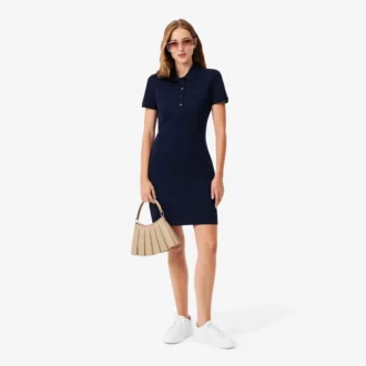 Robe polo mini en piqué stretch slim fit pour femme