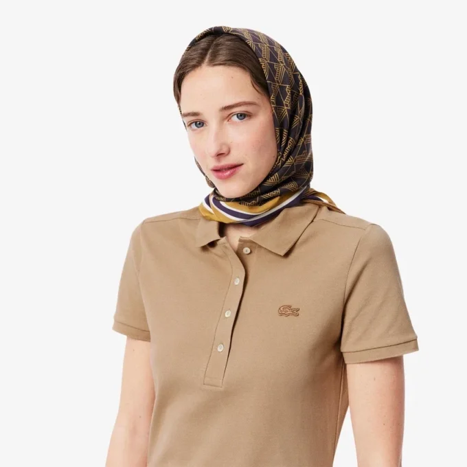 Robe polo mini en piqué stretch slim fit pour femme Robe polo mini en piqué stretch slim fit pour femme