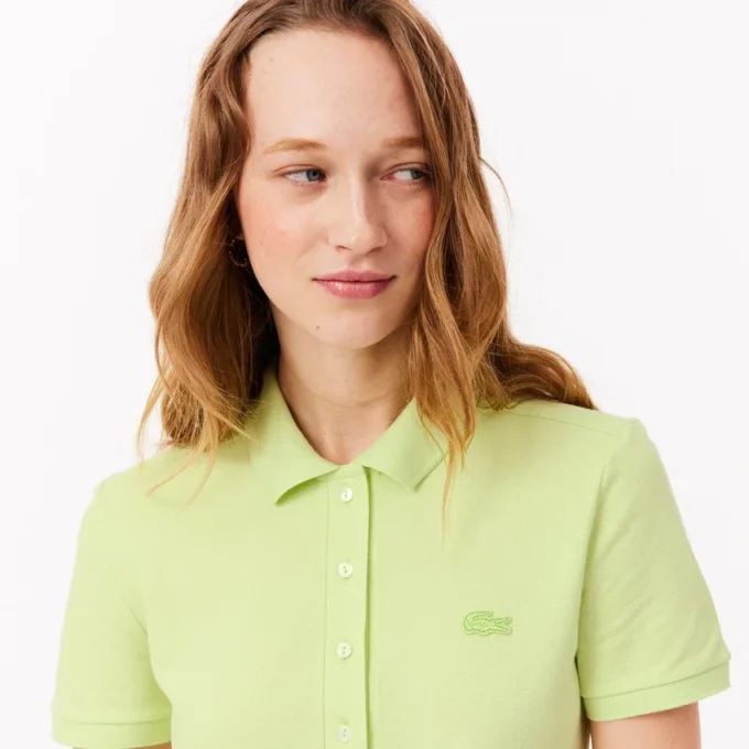 Robe polo mini en piqué stretch slim fit pour femme Robe polo mini en piqué stretch slim fit pour femme