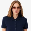 Robe polo mini en piqué stretch slim fit pour femme Robe polo mini en piqué stretch slim fit pour femme