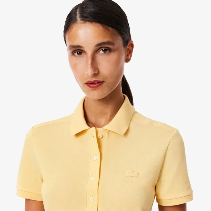 Robe polo mini en piqué stretch slim fit pour femme Robe polo mini en piqué stretch slim fit pour femme