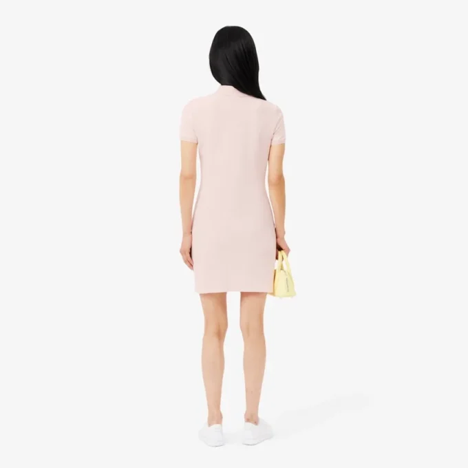 Robe polo mini en piqué stretch slim fit pour femme Robe polo mini en piqué stretch slim fit pour femme