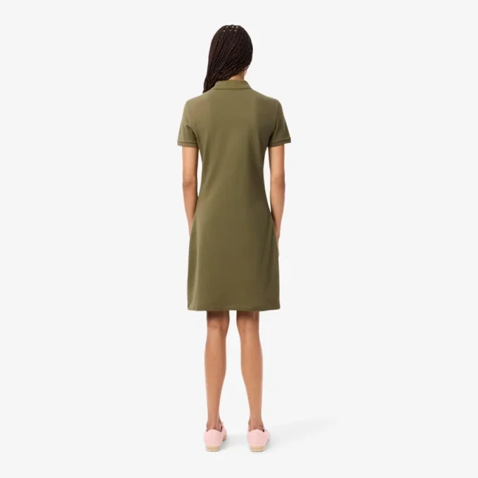Robe polo mini en piqué stretch slim fit pour femme Robe polo mini en piqué stretch slim fit pour femme