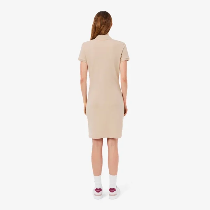 Robe polo mini en piqué stretch slim fit pour femme Robe polo mini en piqué stretch slim fit pour femme