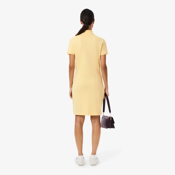 Robe polo mini en piqué stretch slim fit pour femme Robe polo mini en piqué stretch slim fit pour femme
