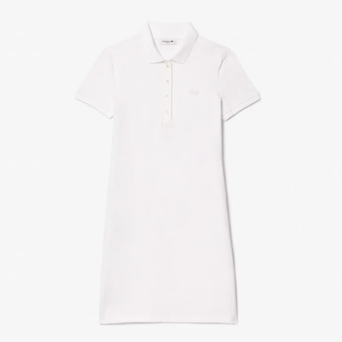Robe polo mini en piqué stretch slim fit pour femme Robe polo mini en piqué stretch slim fit pour femme