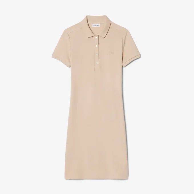 Robe polo mini en piqué stretch slim fit pour femme Robe polo mini en piqué stretch slim fit pour femme