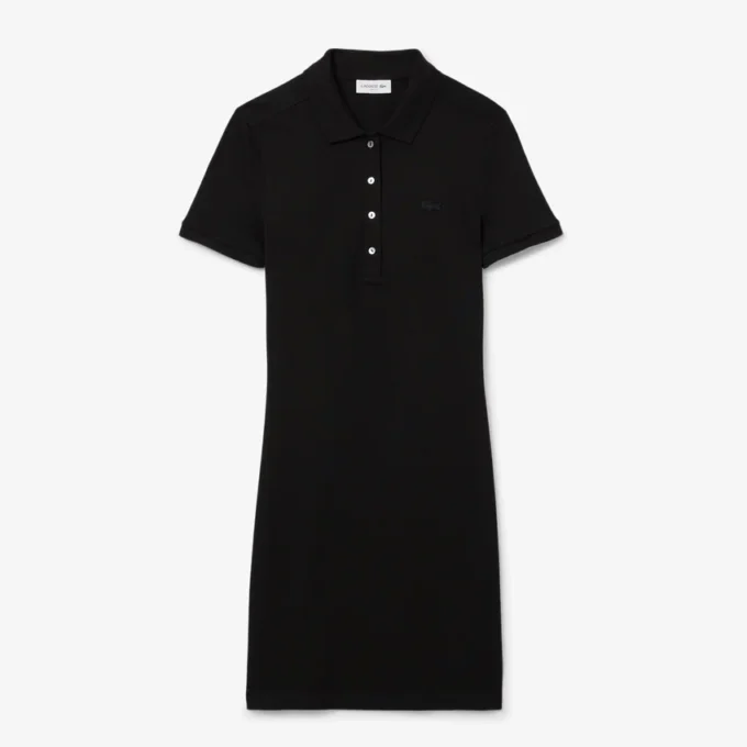 Robe polo mini en piqué stretch slim fit pour femme Robe polo mini en piqué stretch slim fit pour femme