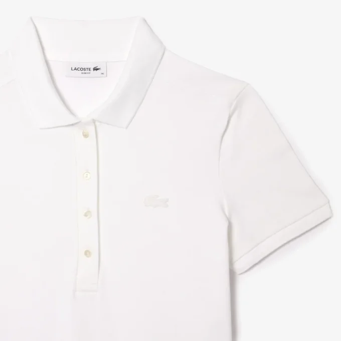 Robe polo mini en piqué stretch slim fit pour femme Robe polo mini en piqué stretch slim fit pour femme