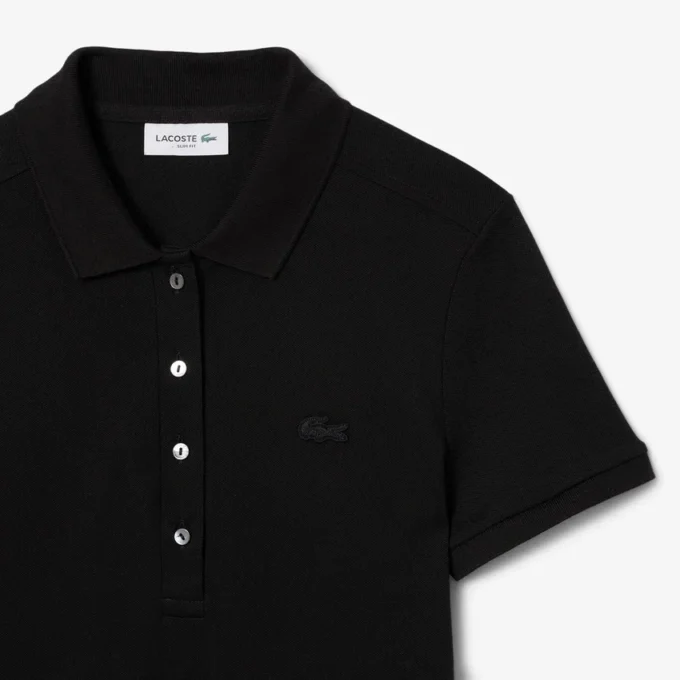 Robe polo mini en piqué stretch slim fit pour femme Robe polo mini en piqué stretch slim fit pour femme