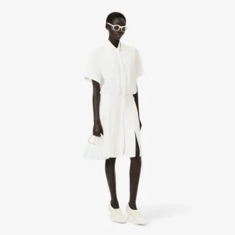 Robe polo plissée avec détails brodés Runway