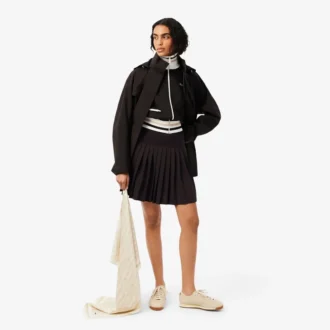 Robe polo plissée en piqué stretch