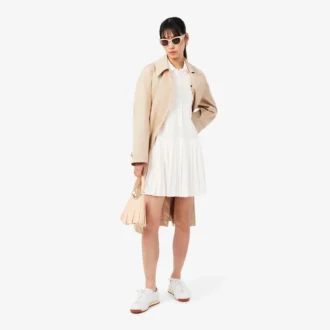 Robe polo plissée en piqué stretch
