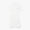 Robe polo plissée en piqué stretch
