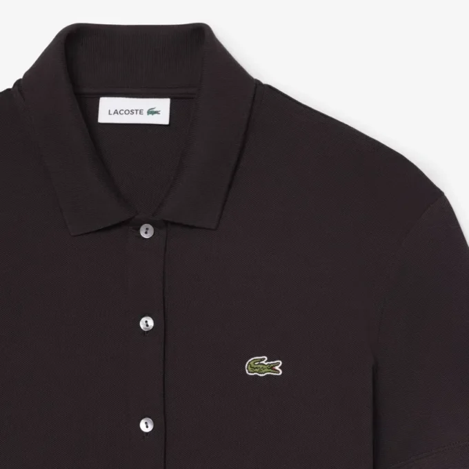 Robe polo plissée en piqué stretch Robe polo plissée en piqué stretch