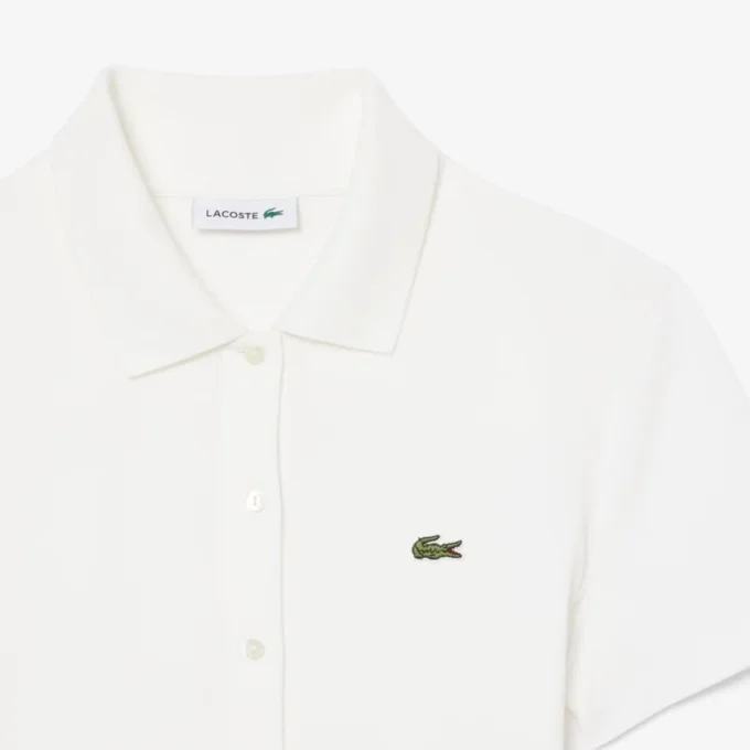Robe polo plissée en piqué stretch