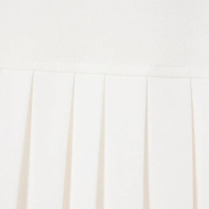 Robe polo plissée en piqué stretch