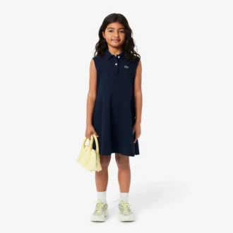 Robe polo sans manches en piqué stretch pour enfant