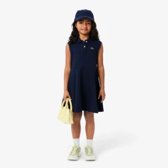 Robe polo sans manches en piqué stretch pour enfant