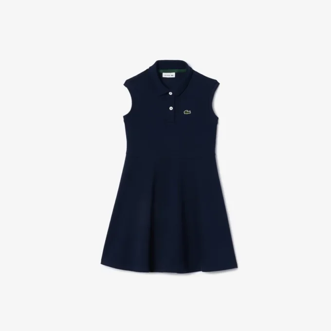 Robe polo sans manches en piqué stretch pour enfant Robe polo sans manches en piqué stretch pour enfant