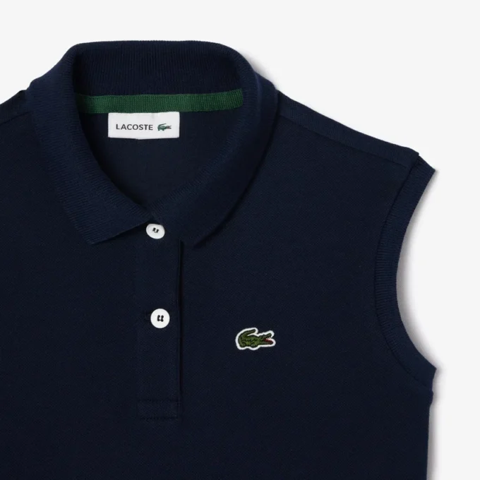 Robe polo sans manches en piqué stretch pour enfant Robe polo sans manches en piqué stretch pour enfant