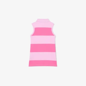 Robe polo sans manches à rayures en Petit Piqué