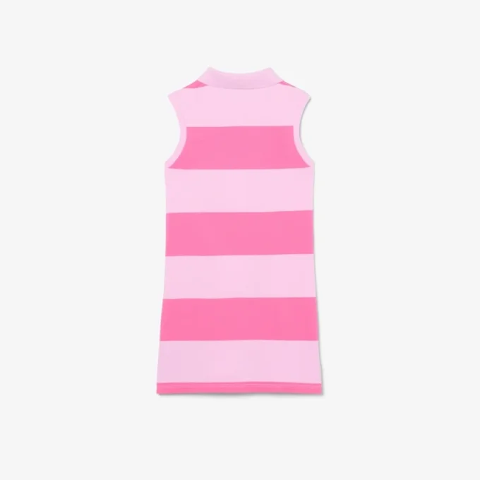 Robe polo sans manches à rayures en petit piqué Robe polo sans manches à rayures en petit piqué