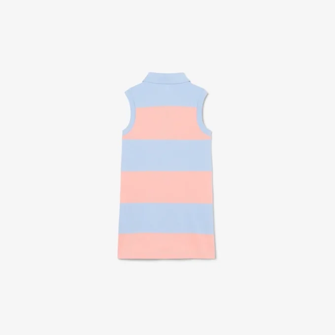 Robe polo sans manches à rayures en Petit Piqué