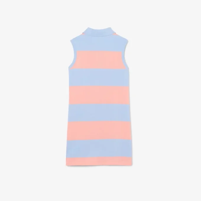 Robe polo sans manches à rayures en petit piqué Robe polo sans manches à rayures en petit piqué