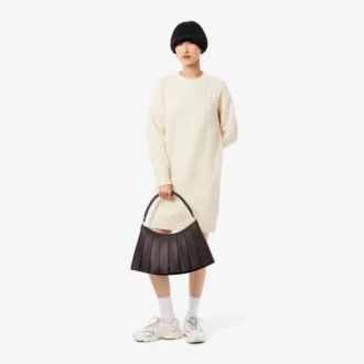 Robe-pull en laine effet patchwork pour femme