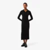 Robe slim en coton côtelé à col polo pour femme Robe slim en coton côtelé à col polo pour femme